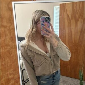 Ashley By 26 International Beige Corduroy Teddy Jacket